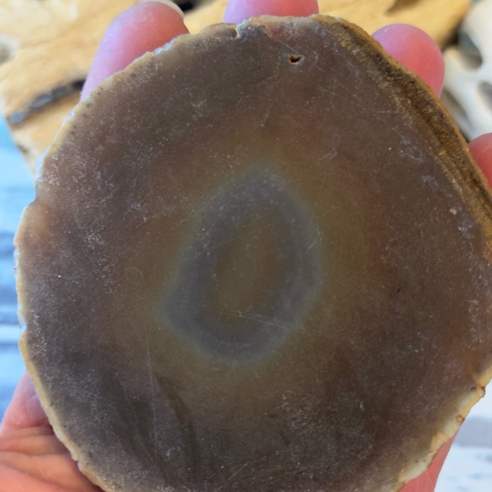 Polished Brown Agate Slice - Picture 3 of 5